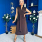 Quinn Drape Detail Midi Dress Chocolate