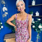 Lisbon Square Neck Sequin Midi Dress Gold & Pink