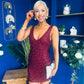 Barbara Sequin Mini Dress Wine
