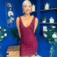 Barbara Sequin Mini Dress Wine