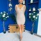 Barbara Sequin Mini Dress Beige