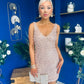 Barbara Sequin Mini Dress Beige