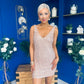 Barbara Sequin Mini Dress Beige