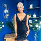 Barbara Sequin Mini Dress Black