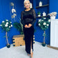 Ariel Velvet & Lace Maxi Dress Black