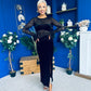 Ariel Velvet & Lace Maxi Dress Black