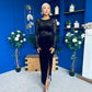 Ariel Velvet & Lace Maxi Dress Black