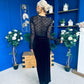 Ariel Velvet & Lace Maxi Dress Black