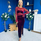 Ariel Velvet & Lace Maxi Dress Wine