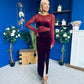 Ariel Velvet & Lace Maxi Dress Wine