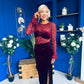 Ariel Velvet & Lace Maxi Dress Wine