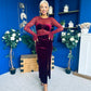 Ariel Velvet & Lace Maxi Dress Wine