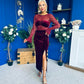 Ariel Velvet & Lace Maxi Dress Wine