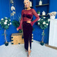 Ariel Velvet & Lace Maxi Dress Wine