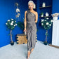 Emelda Shimmer One Shoulder Midi Dress