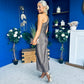 Emelda Shimmer One Shoulder Midi Dress