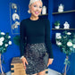 Goldie Velvet Sequin Long Sleeve Mini Dress
