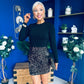 Goldie Velvet Sequin Long Sleeve Mini Dress