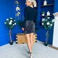 Goldie Velvet Sequin Long Sleeve Mini Dress