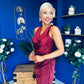 Lucia Satin Cowl Neck Cross Back Midi Dress Wine PRE ORDER 28 OCT