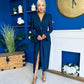 Ashley Studded Plunge Midi Dress Navy