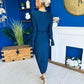 Ashley Studded Plunge Midi Dress Navy
