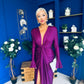 Ashley Studded Plunge Midi Dress Violet
