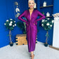 Ashley Studded Plunge Midi Dress Violet