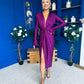 Ashley Studded Plunge Midi Dress Violet