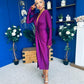 Ashley Studded Plunge Midi Dress Violet