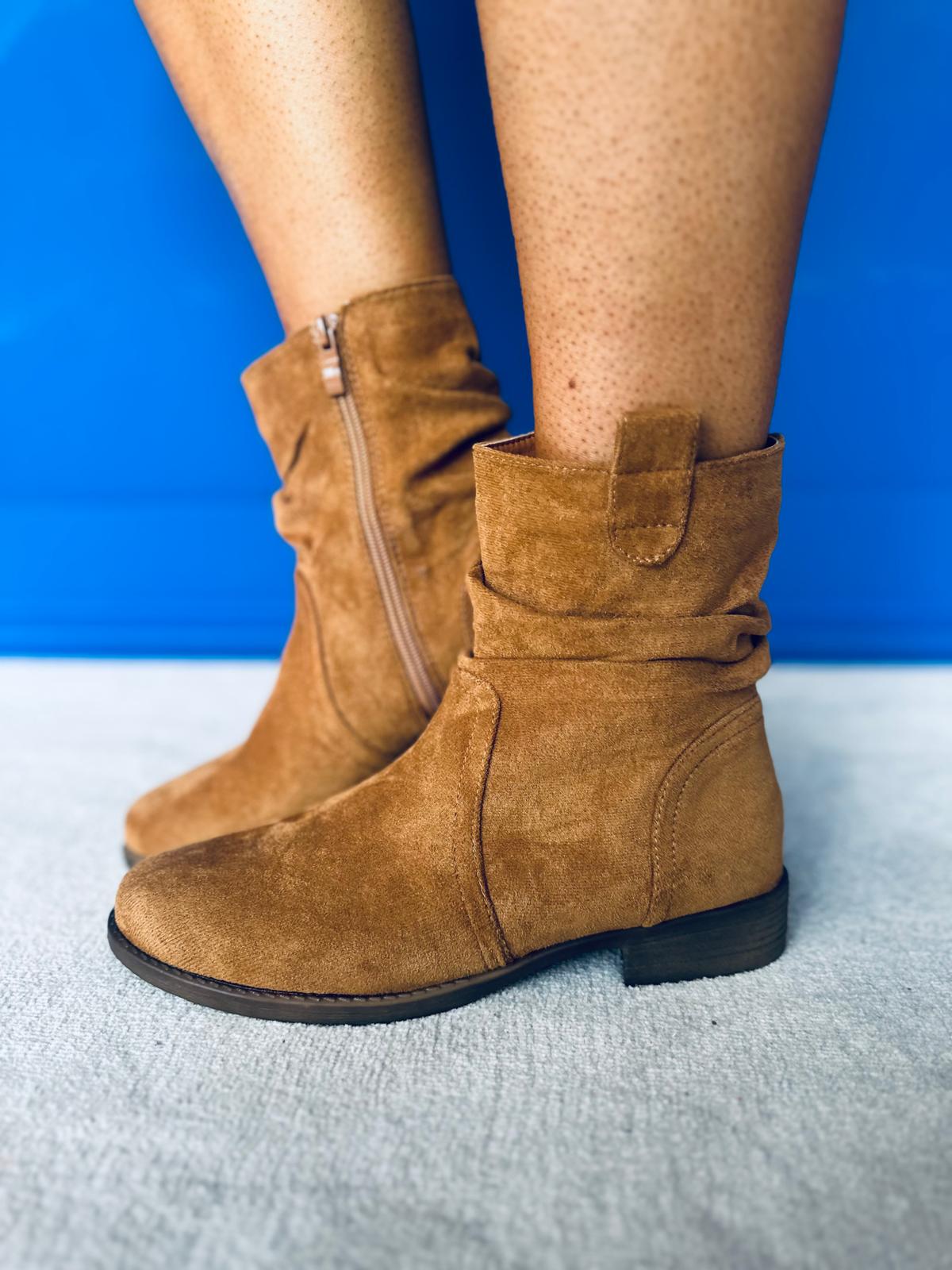 Philis Faux Suede Ankle Boots Camel