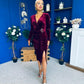 Annie Velvet Detailed Midi Dress Burgundy