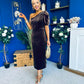 Nadia One Shoulder Velvet Occasion Dress Chocolate