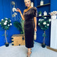 Nadia One Shoulder Velvet Occasion Dress Chocolate