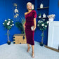 Nadia One Shoulder Velvet Occasion Dress Wine