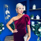 Nadia One Shoulder Velvet Occasion Dress Wine