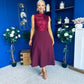Annabel Sequin Occasion Midi Dress Wine