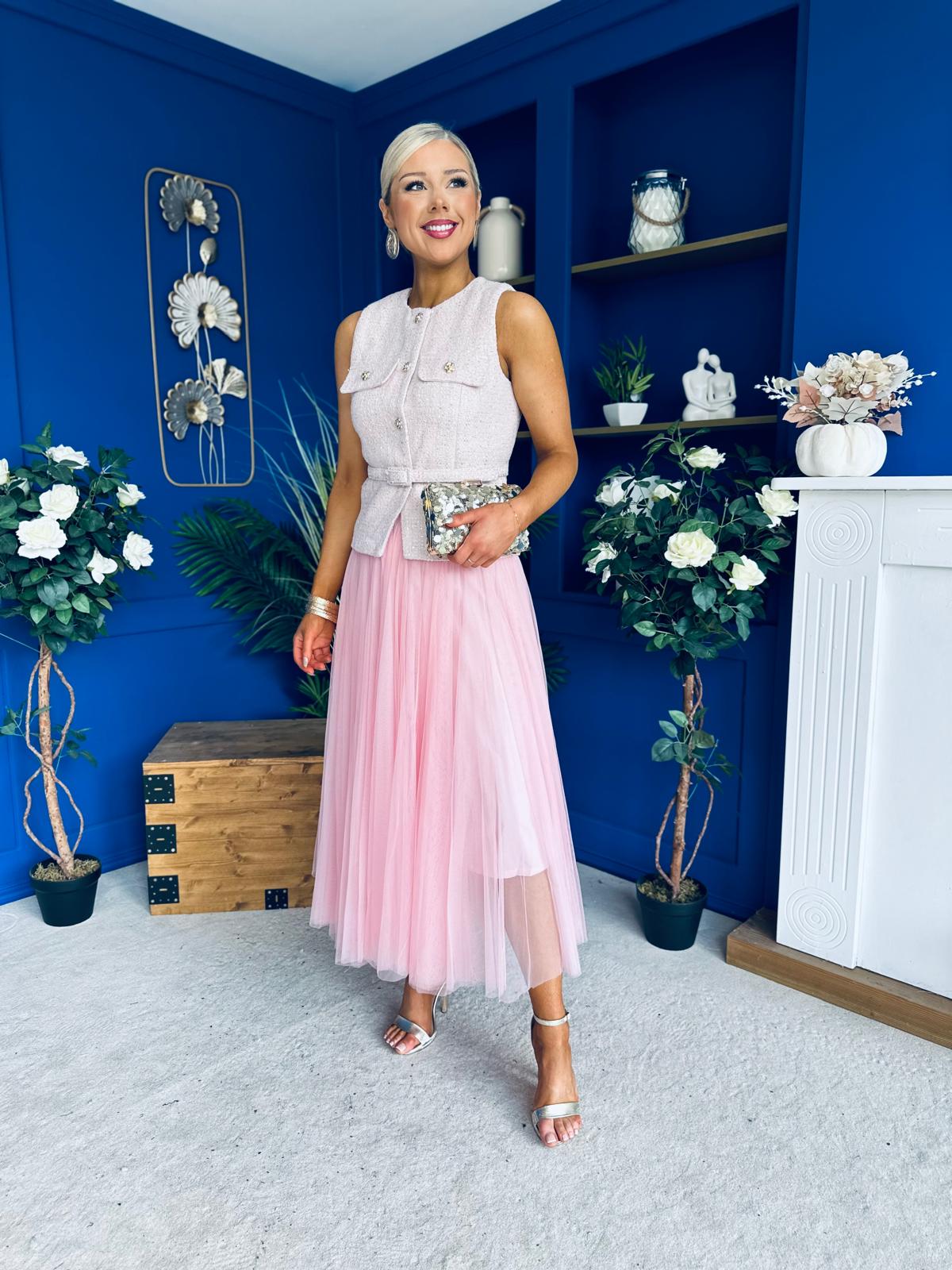 Martha Detailed Waistcoat Pink