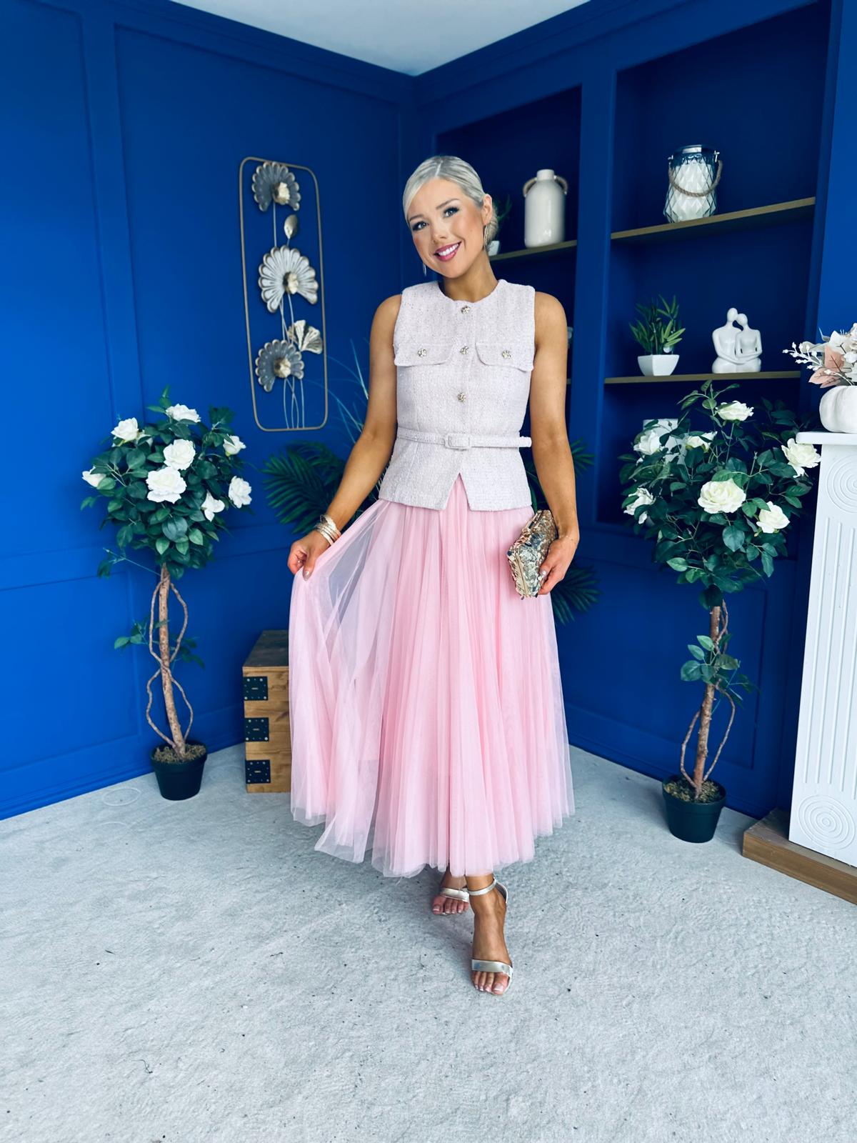 Martha Detailed Waistcoat Pink