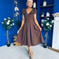 Matilda Bow Detail Occasion Dress Chocolate