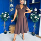 Matilda Bow Detail Occasion Dress Chocolate