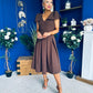 Matilda Bow Detail Occasion Dress Chocolate