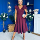 Matilda Bow Detail Occasion Dress Wine