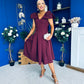 Matilda Bow Detail Occasion Dress Wine