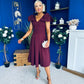 Matilda Bow Detail Occasion Dress Wine