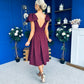 Matilda Bow Detail Occasion Dress Wine