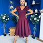 Matilda Bow Detail Occasion Dress Wine