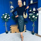 Jayne Faux Leather Long Sleeve Midi Dress Black