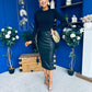 Jayne Faux Leather Long Sleeve Midi Dress Black