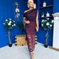 Sinita Lace Off The Shoulder Midi Dress Burgundy